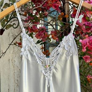 Elegant White Lace Chemise